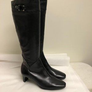 Cole Haan Almond Toe Chunky Heel Boots